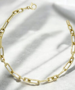 Pulsera de oro amarillo de 18k con eslabones forzados de 2 tamaños. 20.50 cm de larga, ideal hombre o mujer. - Imagen 4