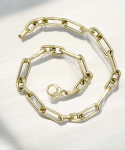 Pulsera de oro amarillo de 18k con eslabones forzados de 2 tamaños. 20.50 cm de larga, ideal hombre o mujer.