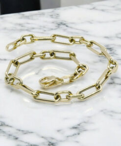 Pulsera de oro amarillo de 18k con eslabones forzados de 2 tamaños. 20.50 cm de larga, ideal hombre o mujer. - Imagen 7