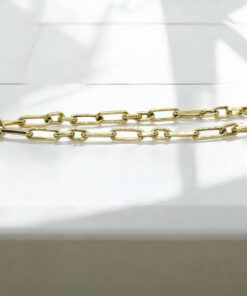Pulsera de oro amarillo de 18k con eslabones forzados de 2 tamaños. 20.50 cm de larga, ideal hombre o mujer. - Imagen 6