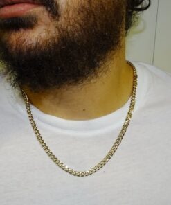 Alternative view of Cadena para Hombre de Oro Amarillo de 18k barbada plana de 6.50 mm de Ancha 60.00 cm de Larga. 8.20 gr de oro de 18k