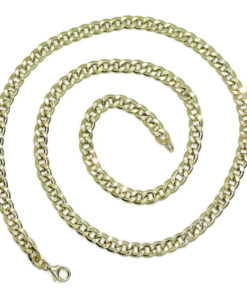 Cadena para Hombre de Oro Amarillo de 18k barbada plana de 6.50 mm de Ancha 60.00 cm de Larga. 8.20 gr de oro de 18k