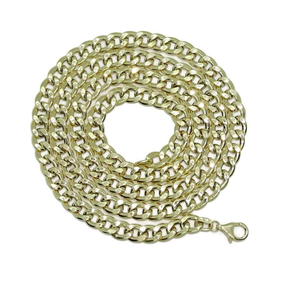 Cadena para Hombre de Oro Amarillo de 18k barbada plana de 6.50 mm de Ancha 60.00 cm de Larga. 8.20 gr de oro de 18k - Imagen 7