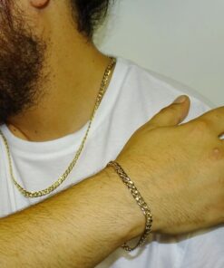 Alternative view of Never Say Never Pulsera para Hombre de Oro Amarillo de 18k barbada plana de 6.00 mm de Ancha 21.50cm de Larga. 3.00 gr de oro de 18k