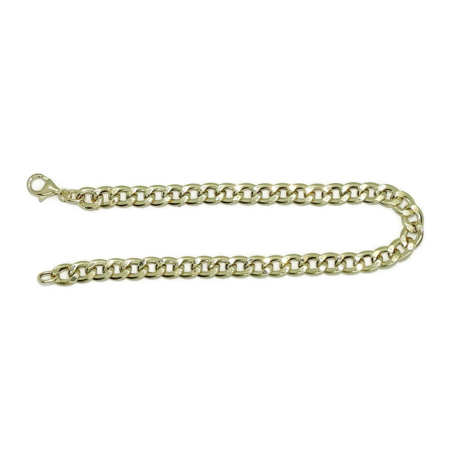 Never Say Never Pulsera para Hombre de Oro Amarillo de 18k barbada plana de 6.00 mm de Ancha 21.50cm de Larga. 3.00 gr de oro de 18k - Imagen 8