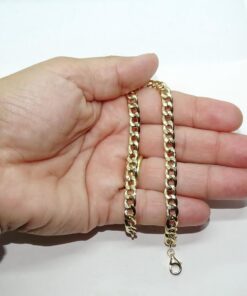 Never Say Never Pulsera para Hombre de Oro Amarillo de 18k barbada plana de 6.00 mm de Ancha 21.50cm de Larga. 3.00 gr de oro de 18k - Imagen 3