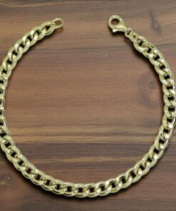 Never Say Never Pulsera para Hombre de Oro Amarillo de 18k barbada plana de 6.00 mm de Ancha 21.50cm de Larga. 3.00 gr de oro de 18k - Imagen 4