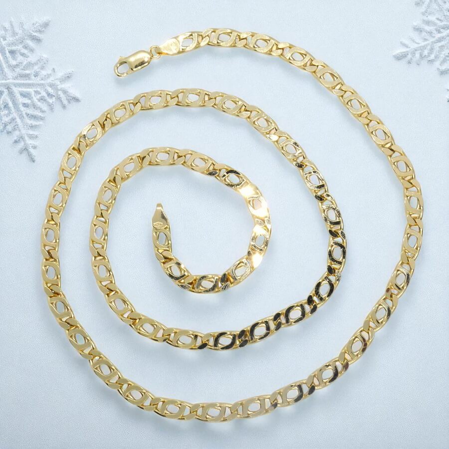 Cadena Ojo de Tigre Hombre Oro 18k – 60cm de larga, 5mm Ancho, 16,85g de oro de 18k - Imagen 9