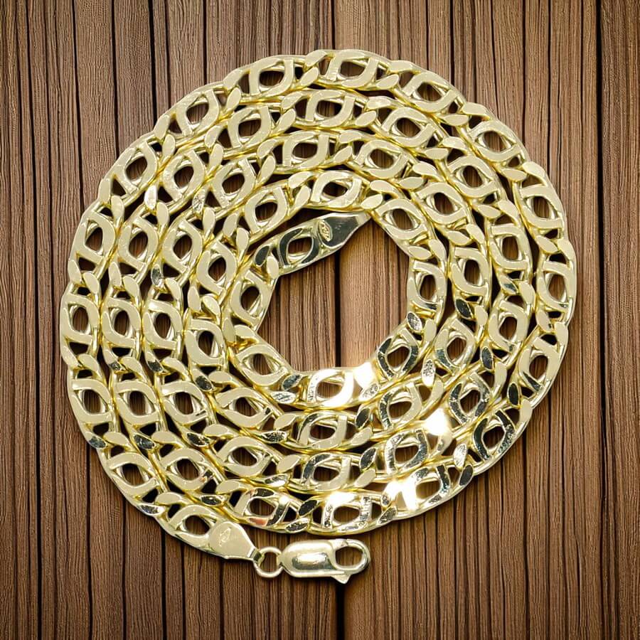 Cadena Ojo de Tigre Hombre Oro 18k – 60cm de larga, 5mm Ancho, 16,85g de oro de 18k - Imagen 7