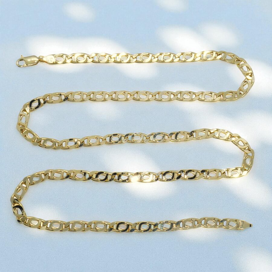 Cadena Ojo de Tigre Hombre Oro 18k – 60cm de larga, 5mm Ancho, 16,85g de oro de 18k - Imagen 5