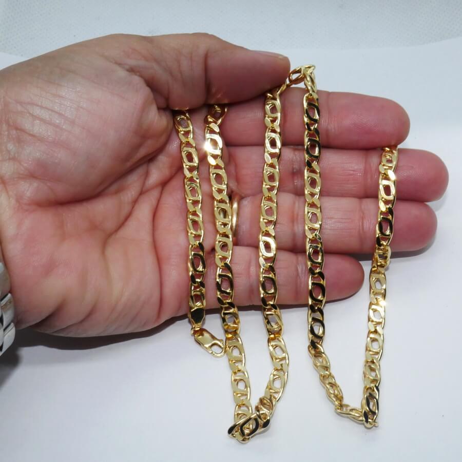 Cadena Ojo de Tigre Hombre Oro 18k – 60cm de larga, 5mm Ancho, 16,85g de oro de 18k - Imagen 4