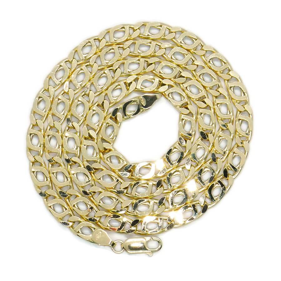 Cadena Ojo de Tigre Hombre Oro 18k – 60cm de larga, 5mm Ancho, 16,85g de oro de 18k