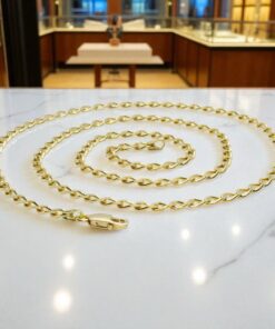 Cadena tipo Bilbao para hombre, con eslabones de 3,5 mm de ancho, 60.00cm de larga, 15.40gr de oro macizo de 18k - Imagen 8