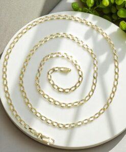 Cadena tipo Bilbao para hombre, con eslabones de 3,5 mm de ancho, 60.00cm de larga, 15.40gr de oro macizo de 18k - Imagen 9