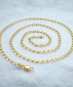 Cadena tipo Bilbao para hombre, con eslabones de 3,5 mm de ancho, 60.00cm de larga, 15.40gr de oro macizo de 18k - Imagen 7