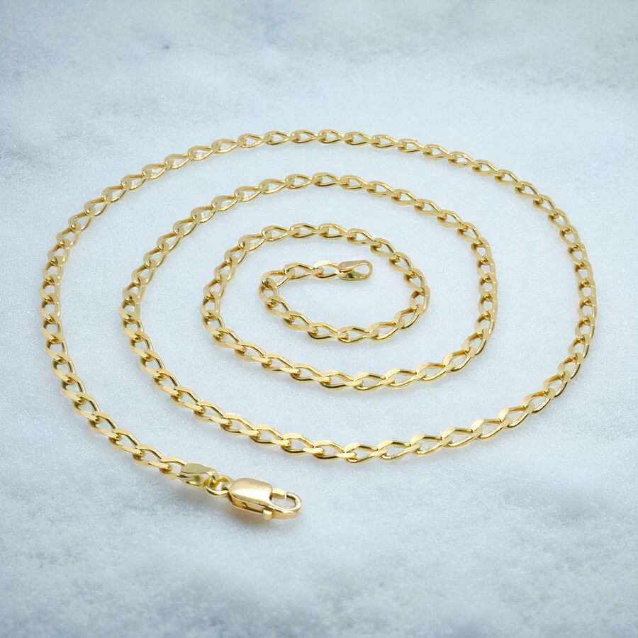 Cadena tipo Bilbao para hombre, con eslabones de 3,5 mm de ancho, 60.00cm de larga, 15.40gr de oro macizo de 18k - Imagen 7
