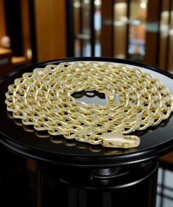 Cadena tipo Bilbao para hombre, con eslabones de 3,5 mm de ancho, 60.00cm de larga, 15.40gr de oro macizo de 18k - Imagen 6