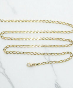Cadena tipo Bilbao para hombre, con eslabones de 3,5 mm de ancho, 60.00cm de larga, 15.40gr de oro macizo de 18k - Imagen 5