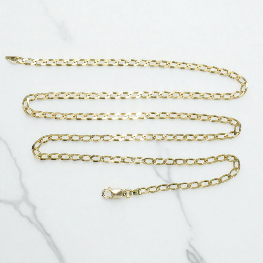 Cadena tipo Bilbao para hombre, con eslabones de 3,5 mm de ancho, 60.00cm de larga, 15.40gr de oro macizo de 18k - Imagen 5
