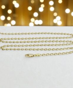 Cadena tipo Bilbao para hombre, con eslabones de 3,5 mm de ancho, 60.00cm de larga, 15.40gr de oro macizo de 18k - Imagen 4