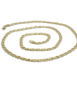Cadena para Hombre de Oro Amarillo de 18k Tipo doble barbada modelo tigre, de 4.00 mm de Ancha y 60cm - Imagen 6