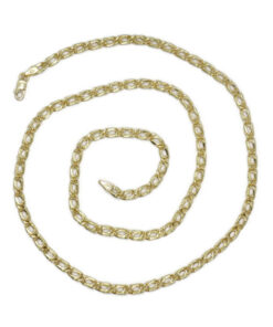 Cadena para Hombre de Oro Amarillo de 18k Tipo doble barbada modelo tigre, de 4.00 mm de Ancha y 60cm - Imagen 8
