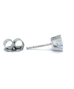 Pendiente Solitario Diamante Sintético 1.00 ct E VS1 IGI, Oro Blanco 18k, Montura 4 Garras 7 mm - Imagen 4