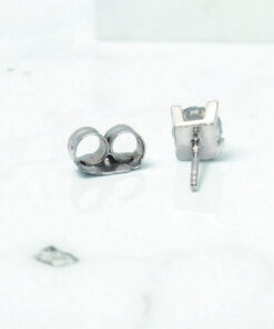 Pendiente Solitario Diamante Sintético 1.00 ct E VS1 IGI, Oro Blanco 18k, Montura 4 Garras 7 mm - Imagen 6