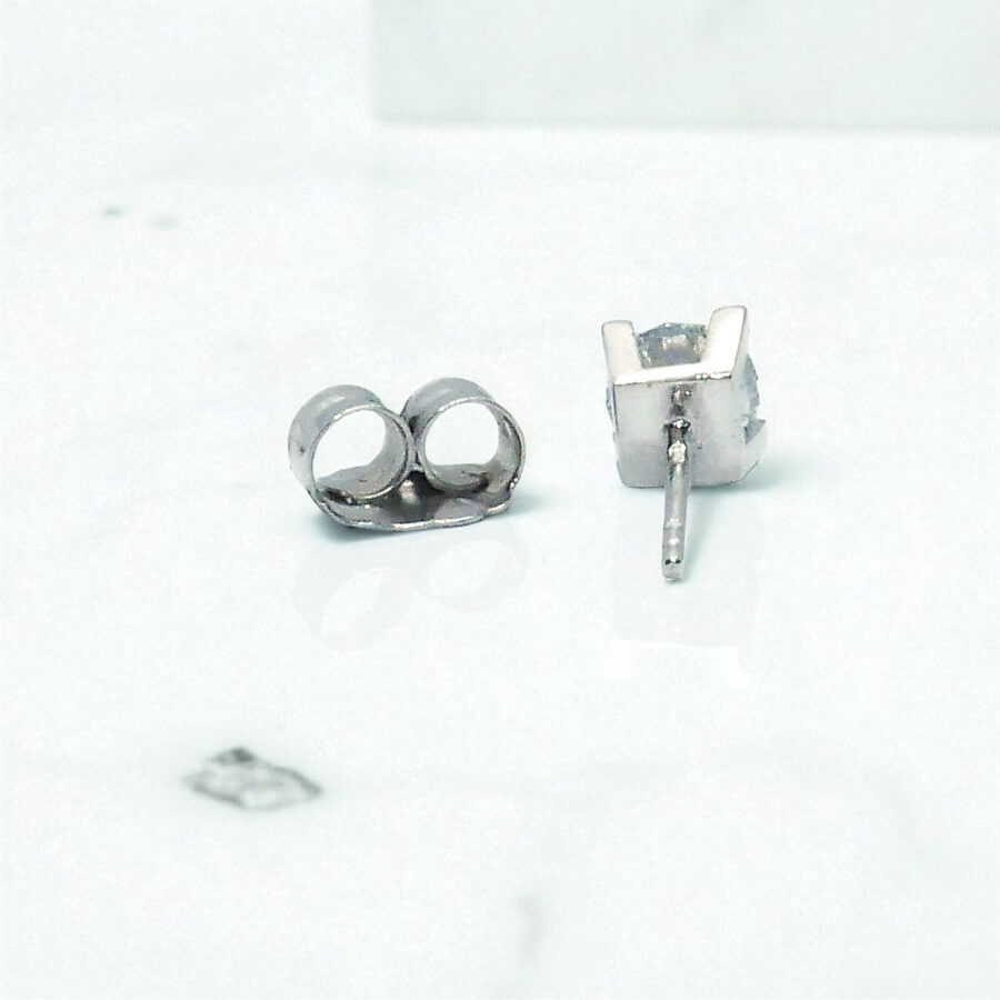 Pendiente Solitario Diamante Sintético 1.00 ct E VS1 IGI, Oro Blanco 18k, Montura 4 Garras 7 mm - Imagen 6