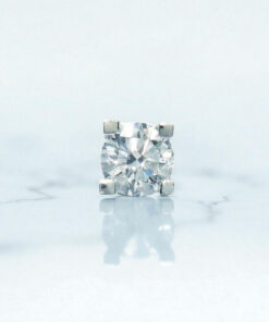 Pendiente Solitario Diamante Sintético 1.00 ct E VS1 IGI, Oro Blanco 18k, Montura 4 Garras 7 mm - Imagen 8