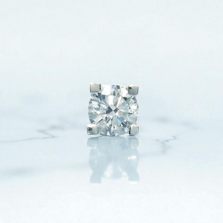 Pendiente Solitario Diamante Sintético 1.00 ct E VS1 IGI, Oro Blanco 18k, Montura 4 Garras 7 mm - Imagen 8