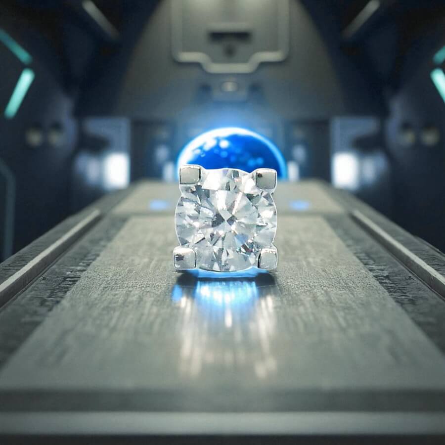 Pendiente Solitario Diamante Sintético 1.00 ct E VS1 IGI, Oro Blanco 18k, Montura 4 Garras 7 mm - Imagen 7
