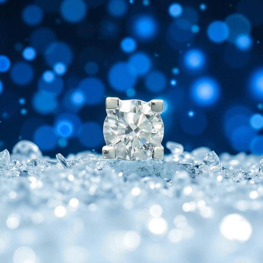 Pendiente Solitario Diamante Sintético 1.00 ct E VS1 IGI, Oro Blanco 18k, Montura 4 Garras 7 mm - Imagen 5