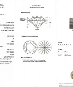Pendiente Solitario Diamante Sintético 1.00 ct E VS1 IGI, Oro Blanco 18k, Montura 4 Garras 7 mm - Imagen 3