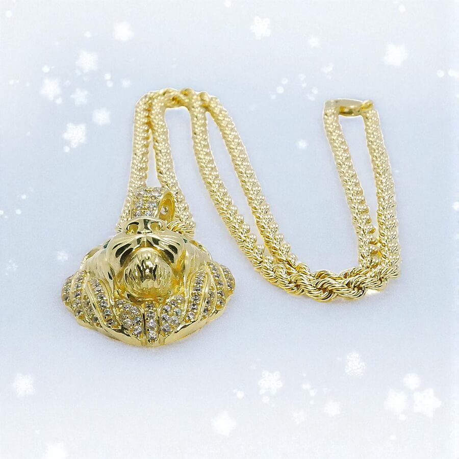 Colgante León Oro Amarillo 18k con cordón 60.00cm– 15.35 g en Total – Edición especial Never say Never - Imagen 7