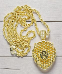 Colgante León Oro Amarillo 18k con cordón 60.00cm– 15.35 g en Total – Edición especial Never say Never - Imagen 8