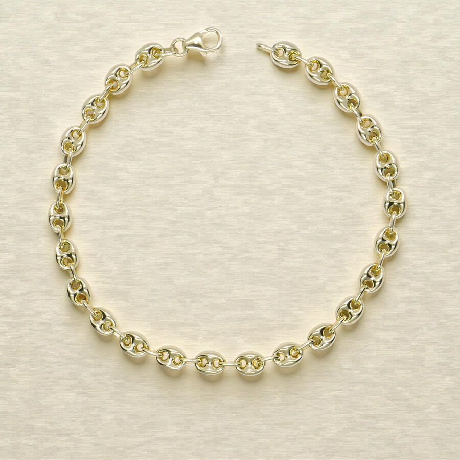 Pulsera calabrote de oro amarillo 18k extra larga especia Carlos– fuerza, elegancia y carácter.