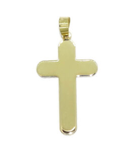 Cruz bicolor en oro amarillo y oro blanco de 18k para hombre o mujer mate y brillo 1.10 gr de oro macizo - Imagen 3