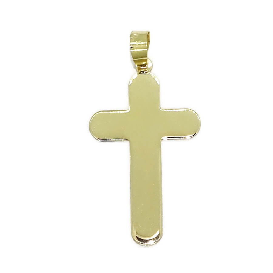 Cruz bicolor en oro amarillo y oro blanco de 18k para hombre o mujer mate y brillo 1.10 gr de oro macizo - Imagen 3