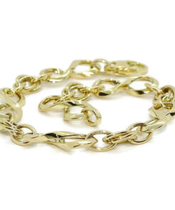 Pulsera para mujer en oro amarillo 18k con 6 infinitos y eslabones. 19cm de larga, 8mm de ancha, 4.30g de oro 1ª Ley. Diseño elegante y moderno con certificado Never Say Never. - Imagen 4