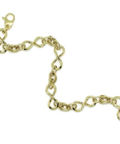 Pulsera para mujer en oro amarillo 18k con 6 infinitos y eslabones. 19cm de larga, 8mm de ancha, 4.30g de oro 1ª Ley. Diseño elegante y moderno con certificado Never Say Never. - Imagen 8