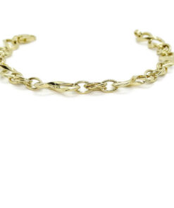 Pulsera para mujer en oro amarillo 18k con 6 infinitos y eslabones. 19cm de larga, 8mm de ancha, 4.30g de oro 1ª Ley. Diseño elegante y moderno con certificado Never Say Never. - Imagen 9
