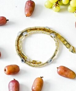 Pulsera de Oro Amarillo y Blanco 18k con Diamantes y Esmeraldas – 18.50 cm – 12.30 g – 5 mm – Cierre Mosquetón 💎 - Imagen 8