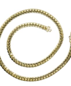 Cadena Cubana para Hombre y mujer de Oro Amarillo 18k – 7mm – 60cm – 26.15g – Cierre Mónaco con Circonitas - Imagen 4