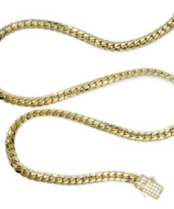 Cadena Cubana para Hombre y mujer de Oro Amarillo 18k – 7mm – 60cm – 26.15g – Cierre Mónaco con Circonitas - Imagen 6