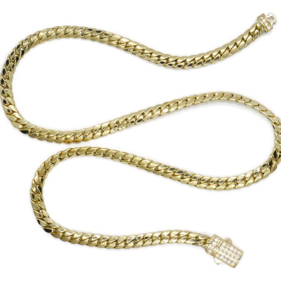 Cadena Cubana para Hombre y mujer de Oro Amarillo 18k – 7mm – 60cm – 26.15g – Cierre Mónaco con Circonitas - Imagen 6