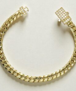 Pulsera Cubana Hombre Oro Amarillo 18k – 7mm – 21cm – 13.30g – Cierre Mónaco con 28 Circonitas – Never say Never - Imagen 6