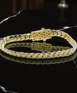 Pulsera Cubana Hombre Oro Amarillo 18k – 7mm – 21cm – 13.30g – Cierre Mónaco con 28 Circonitas – Never say Never - Imagen 5