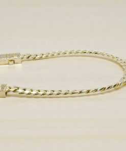 Pulsera Cubana Hombre Oro Amarillo 18k – 7mm – 21cm – 13.30g – Cierre Mónaco con 28 Circonitas – Never say Never - Imagen 7