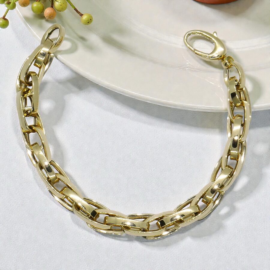 Pulsera Oro 18k para Hombre y Mujer – 20 cm – 11,30 g – Forzada Enredada – Diseño Enlazado - Imagen 5
